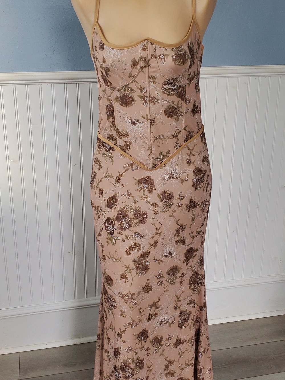 Floral Print Tieback Backless Sleeveless Maxi Dress